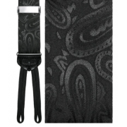 Black Paisley Silk Suspenders